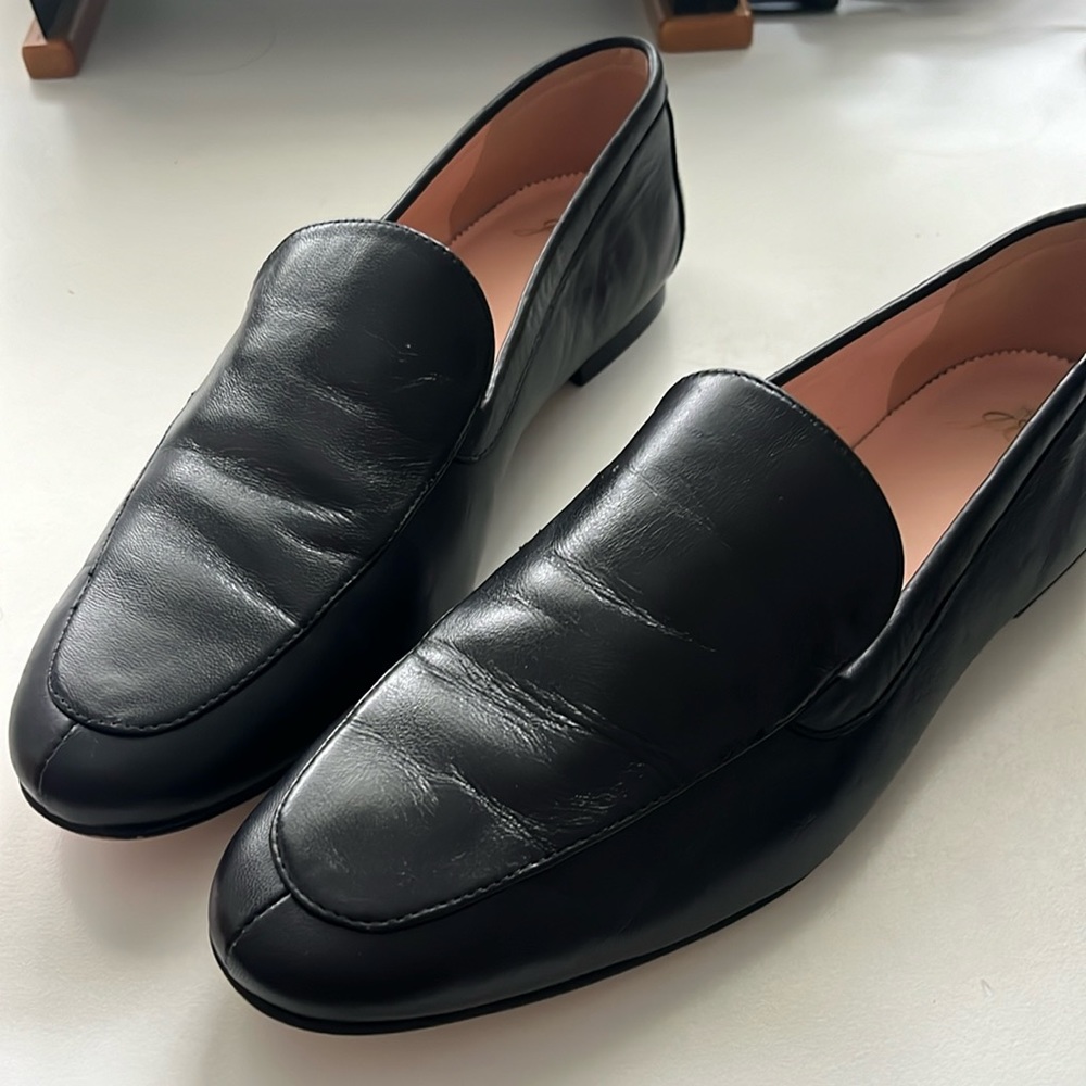 Leather smoking slipper- black